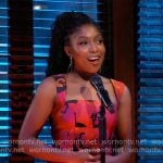 Trina’s pink floral top and skirt set on General Hospital