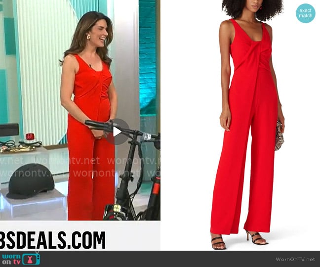 Adriane Kiss’ red jumpsuit on CBS Mornings