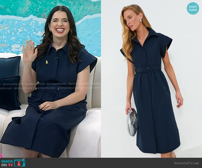 Tuckernuck Chloe Dress in Navy worn by Kate Bowler on Today