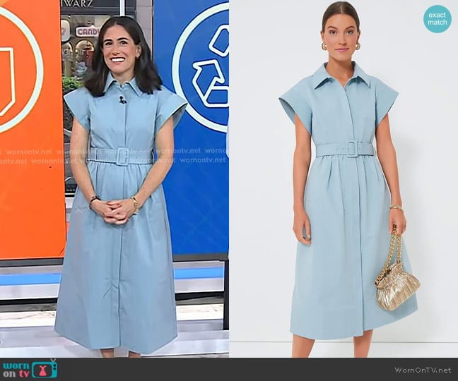 Tuckernuck Chloe Dress in Slate Blue worn by Lizzie Horvitz on Today
