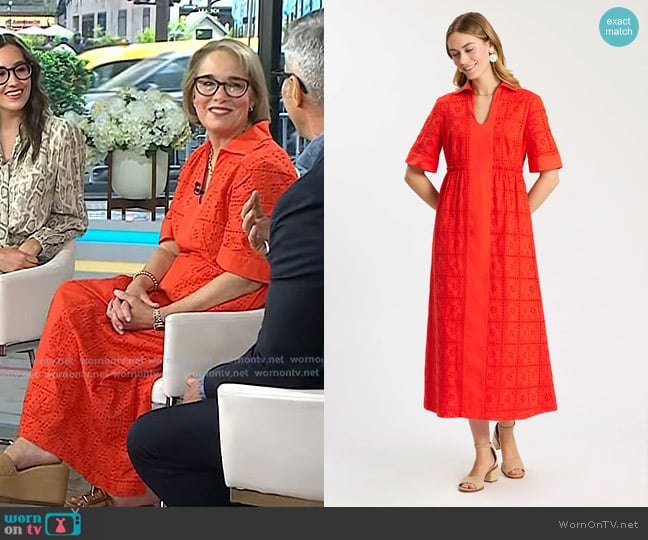 Tyler Böe Lane Eyelet Maxi Dress in Grenadine worn by Sissy Goff on Today