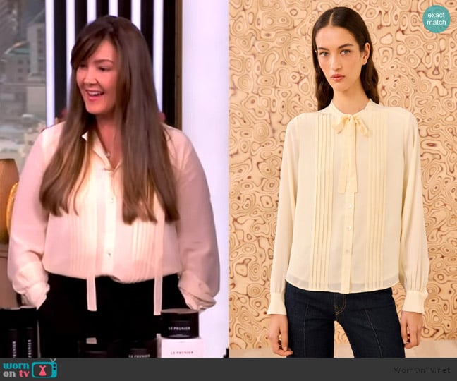 Ulla Johnson Delvine tie-neck shirt worn by Jacqueline Taylor on The View