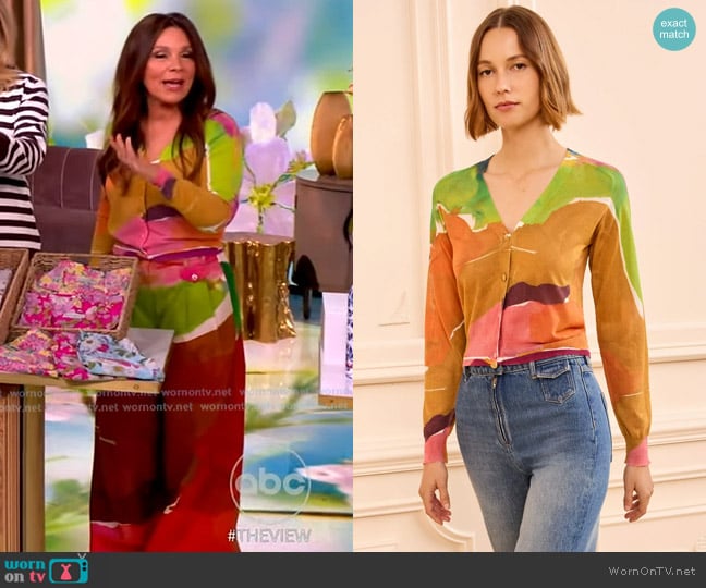 Ulla Johnson Vivienne Cardigan in Nature Abhors A Vacuum worn by Gretta Monahan on The View