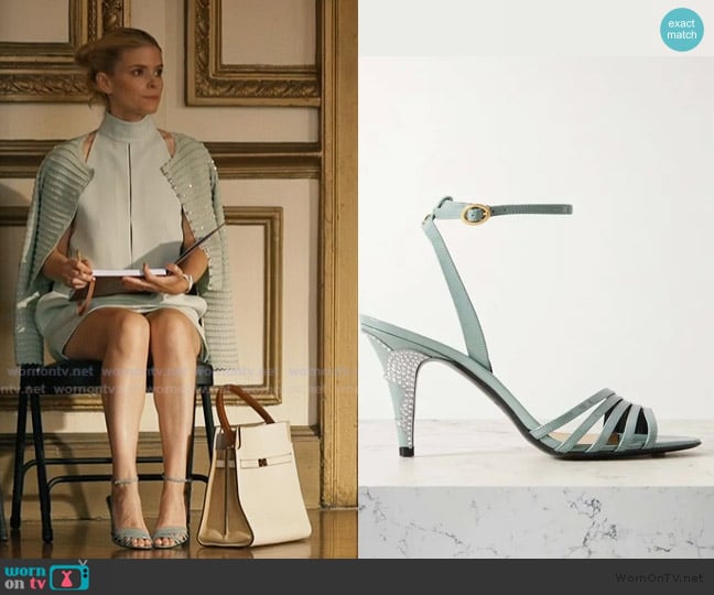 Valentino Garavani ladycrush glossed-leather pumps worn by Nancy (Kate Mara) on Imperfect Women