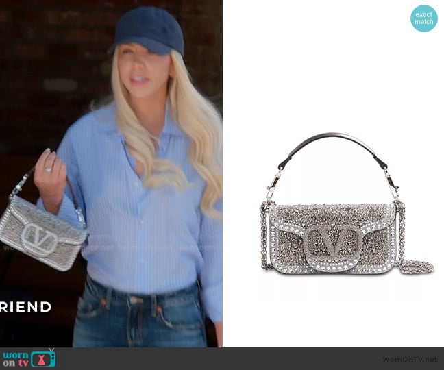 Valentino Locò VLogo Small Embellished Shoulder Bag worn by Lacey on The Valley