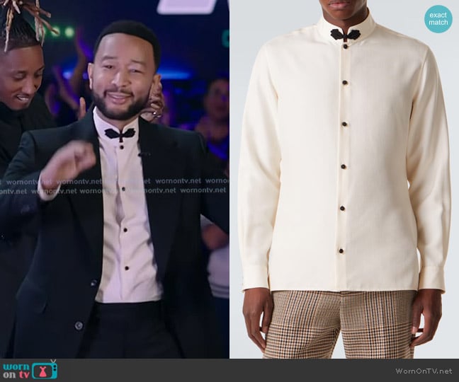 Valentino Silk Shantung Shirt worn by John Legend on The Voice