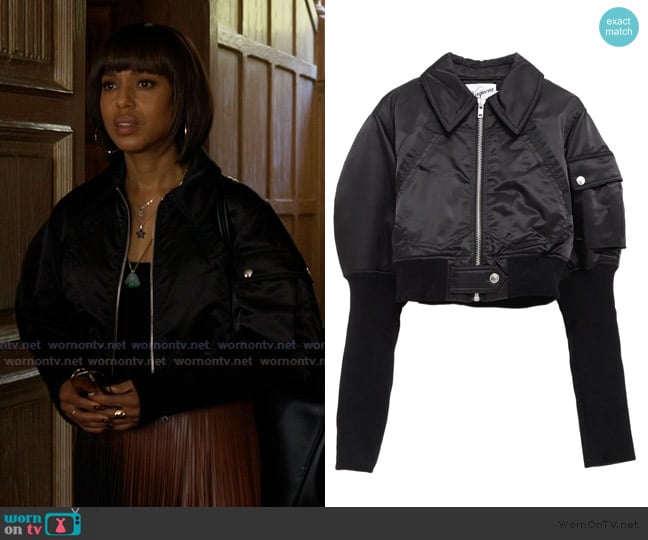 Vaquera Satin Bomber Jacket worn by Eleanor (Kerry Washington) on Imperfect Women