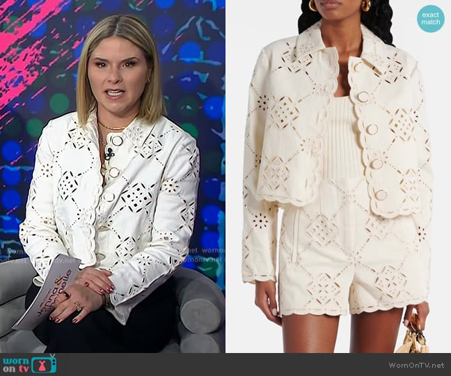 Veronica Beard Adelaide Jacket in Ecru worn by Jenna Bush Hager on Today