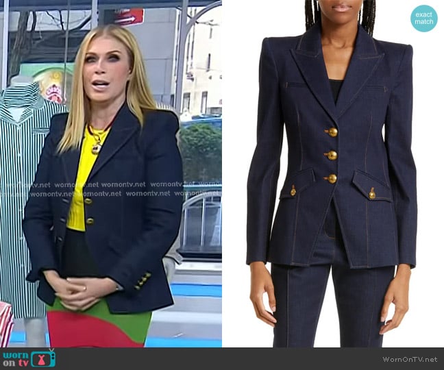 Veronica Beard Anoki Dickey Denim Jacket worn by Jill Martin on Today
