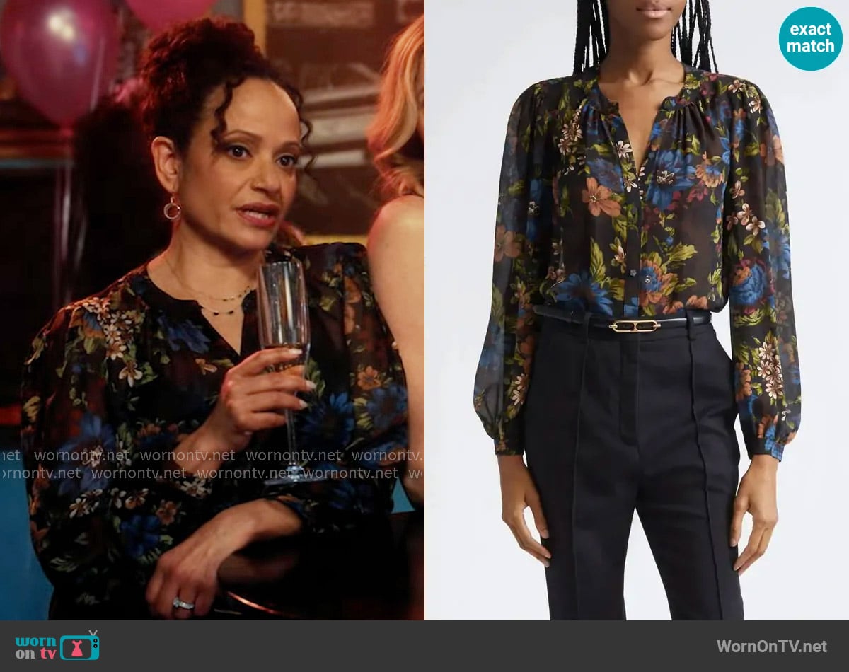 Veronica Beard Ashlynn Blouse worn by Carla Espinosa (Judy Reyes) on Scrubs