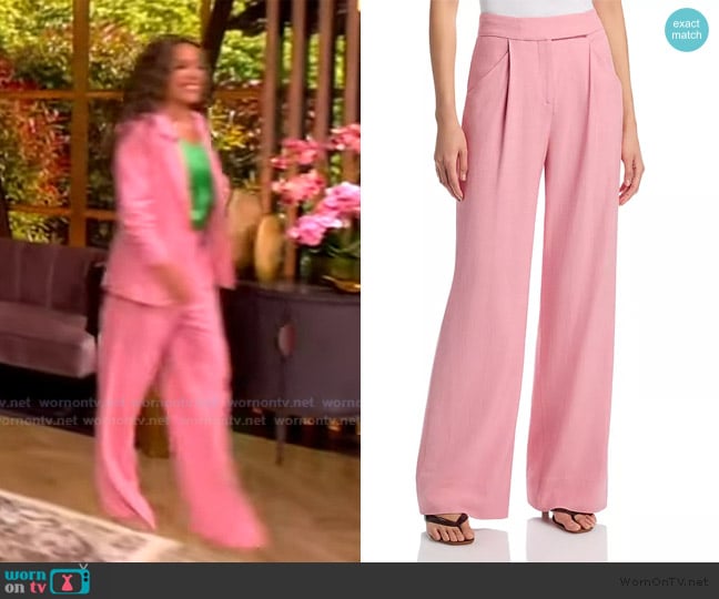 Veronica Beard Marbeau canvas wide-leg pants worn by Sunny Hostin on The View