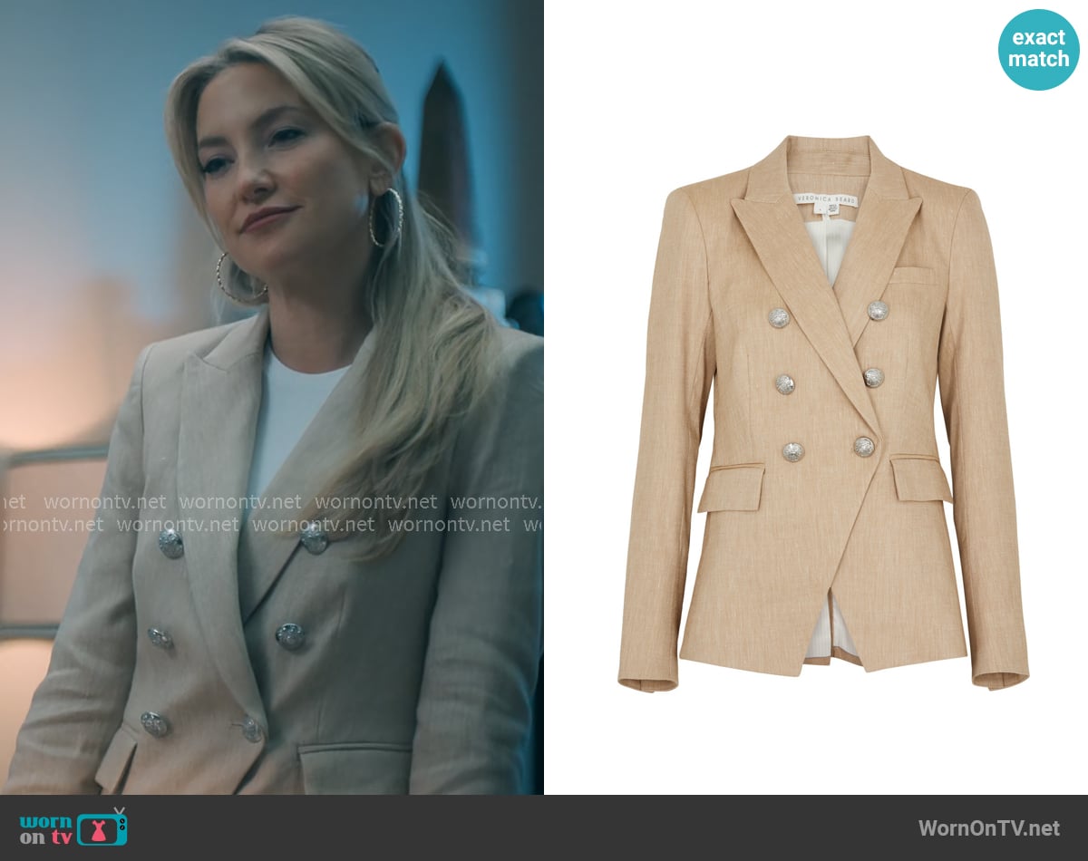 Veronica Beard Miller Jacket in Khaki Melange worn by Isla Gordon (Kate Hudson) on Running Point