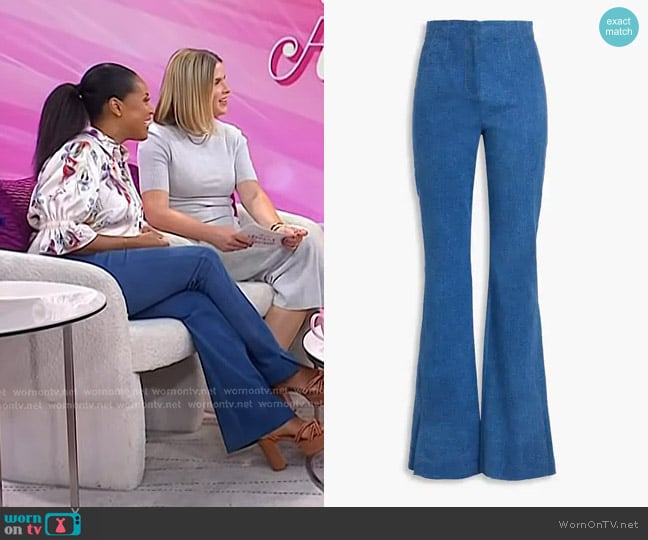 Veronica Beard Royce Stretch Cotton Pants worn by Sheinelle Jones on Today