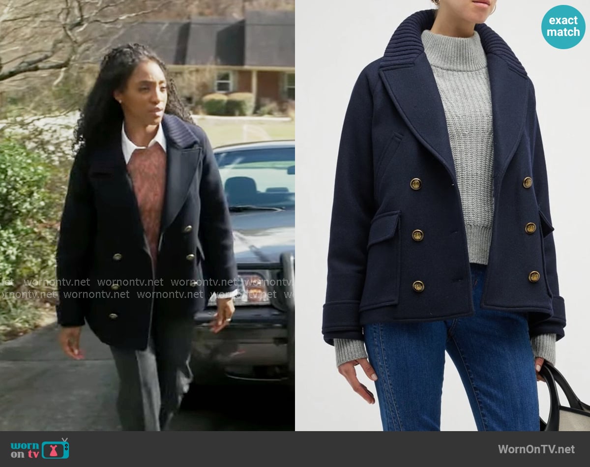 Veronica Beard Shirin Coat worn by Faith Mitchell (Iantha Richardson) on Will Trent