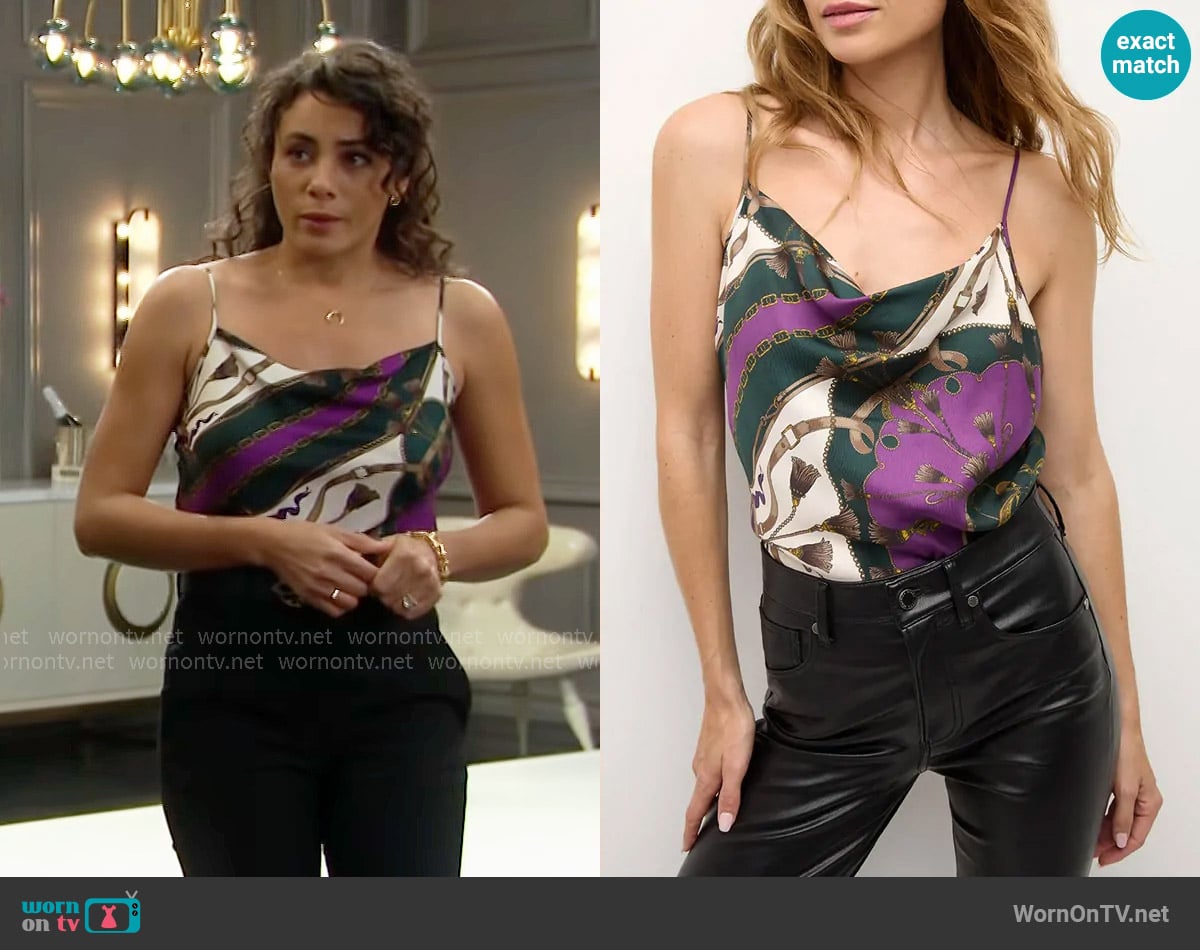 Daphne’s printed cami on The Bold and the Beautiful