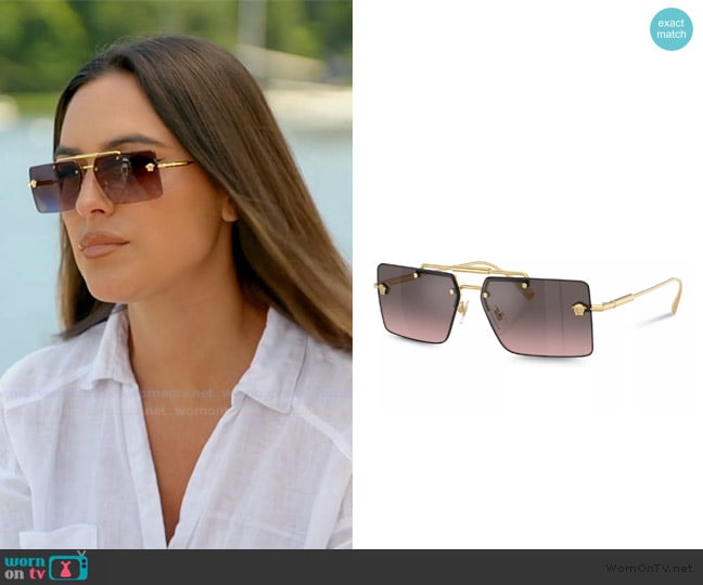 Versace VE2245 Rectangular Sunglasses worn by Kelsey Swanson on The Real Housewives of Rhode Island