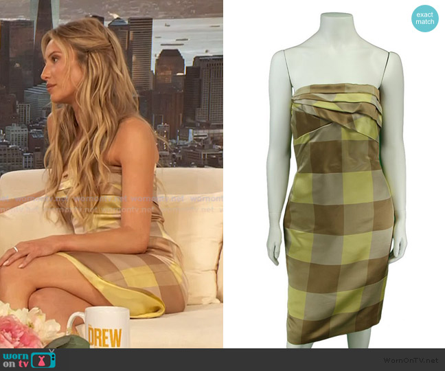 Versace Vintage Check print Dress worn by Alix Earle on The Drew Barrymore Show