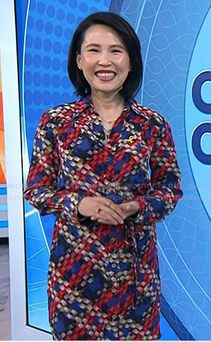 Vicky’s plaid shirtdress on Today