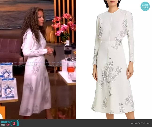 Victoria Beckham Dolman Midi Dress in Off White worn by Sunny Hostin on The View