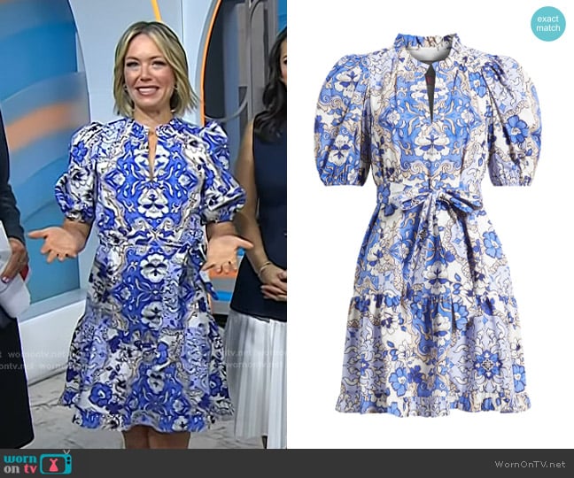 Vince Camuto Ruffle Neck Bubble-Sleeve Dress worn by Dylan Dreyer on Today