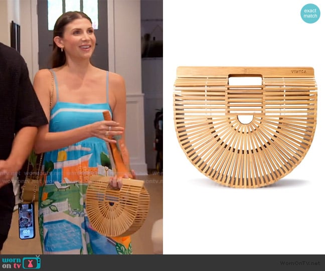 Vintga Bamboo Bag worn by Janet Caperna on The Valley