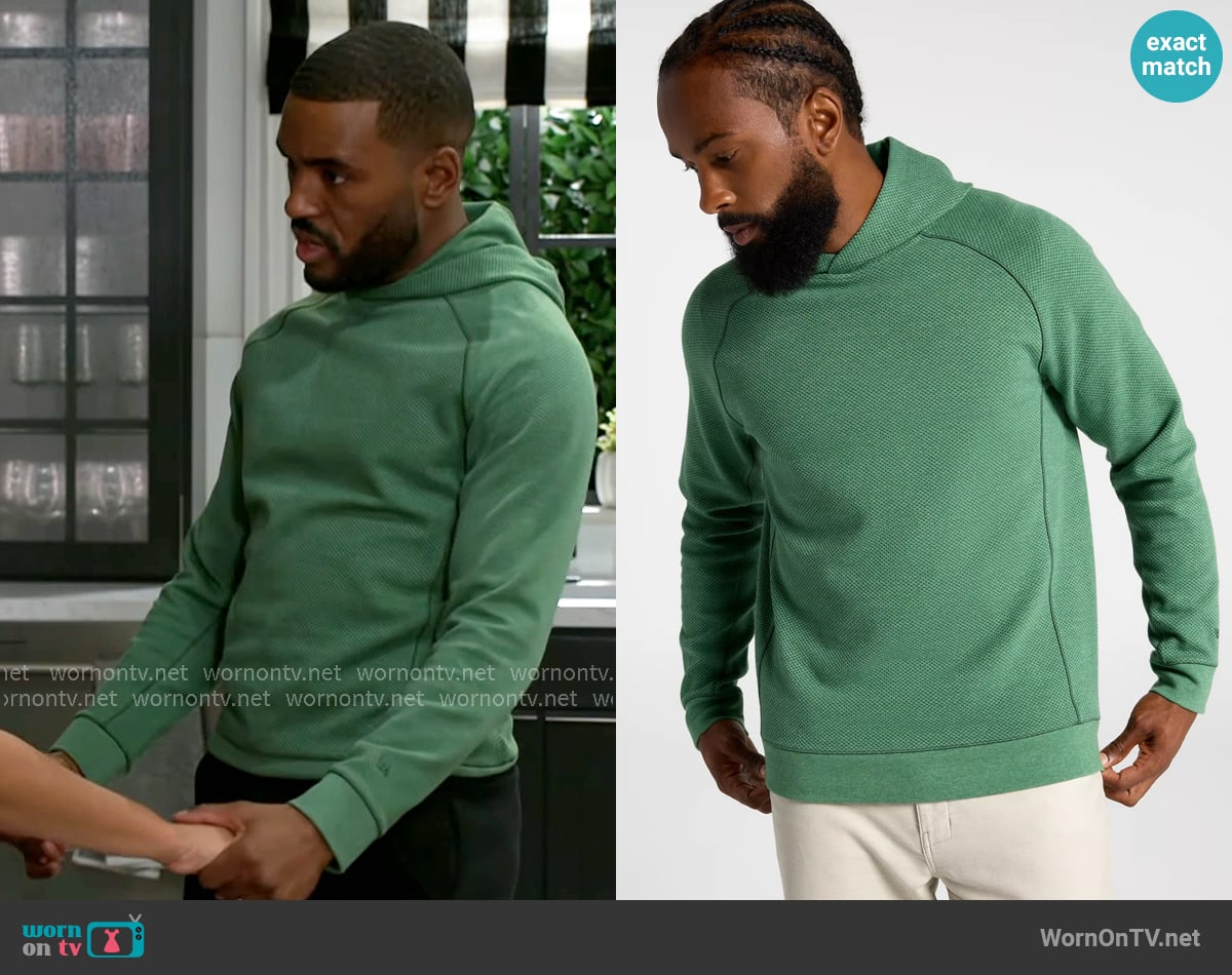 VRST Recharge Pebble Hoodie in Fern Olive Hoodie worn by Andre Richardson (Sean Freeman) on Beyond the Gates