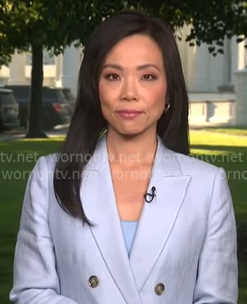Weijia Jiang’s light blue blazer on CBS Mornings
