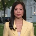 Weijia Jiang’s yellow short sleeve jacket on CBS Mornings