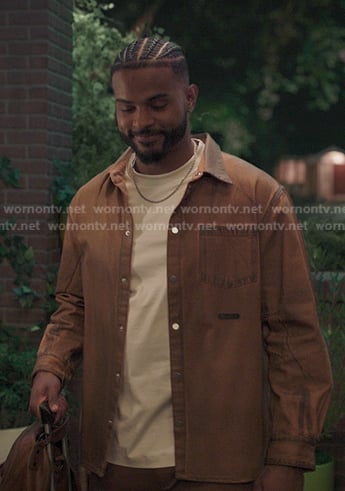Wes’s brown button down shirt on Greys Anatomy