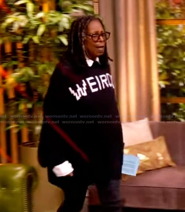 Whoopi’s black weirdo sweater on The View