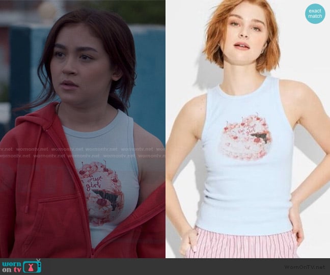 Wild Fable I'm Just A Girl Tank worn by Katherine Song-Covey (Anna Cathcart) on XO Kitty