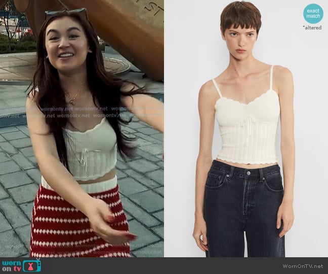 Wilfred Soloist Top in light birch worn by Katherine Song-Covey (Anna Cathcart) on XO Kitty
