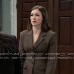Willow's chocolate brown suit on General Hospital