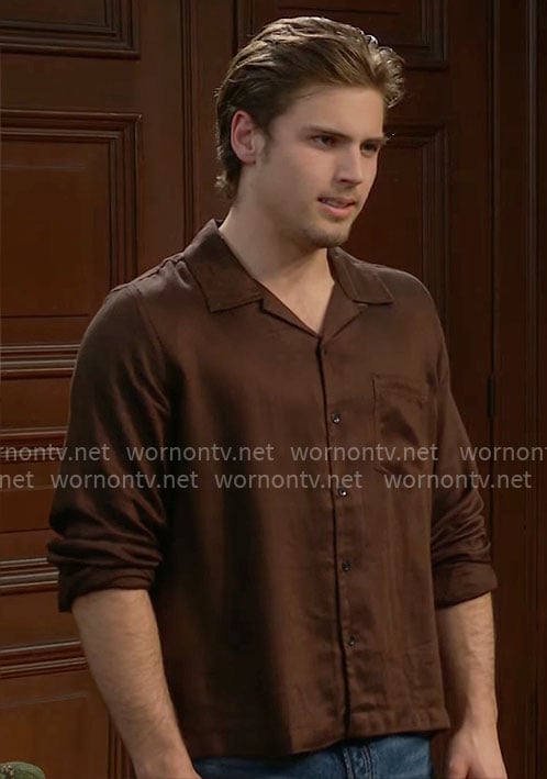 Will’s brown button down shirt on The Bold and the Beautiful