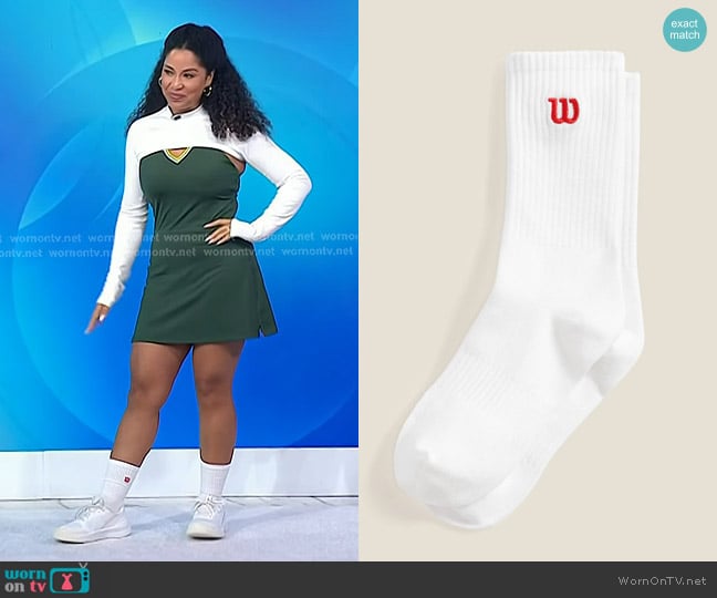 Wilson Crew W Logo Socks worn by Arianna Davis on Today