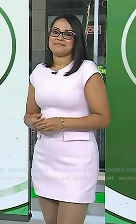 Yanely Espinal's pink cap sleeve mini dress on Today