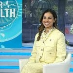 Dr. Rekha Kumar’s yellow tweed jacket and pants on Today