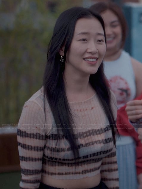 Yuri’s stripe distressed sweater on XO Kitty