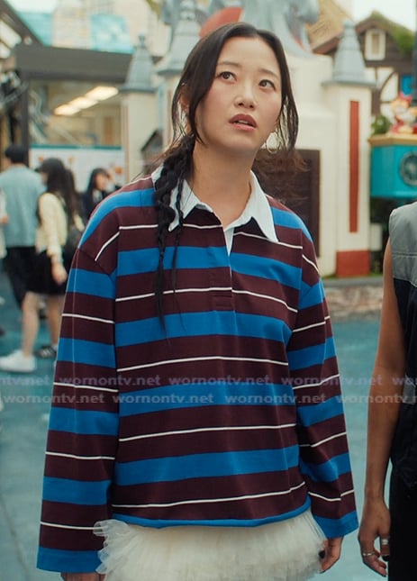 Yuri's striped rugby jersey on XO Kitty