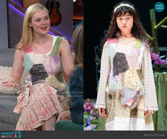 Yusho Kobayashi Fall Winter Collection 2026 worn by Elle Fanning on The Kelly Clarkson Show