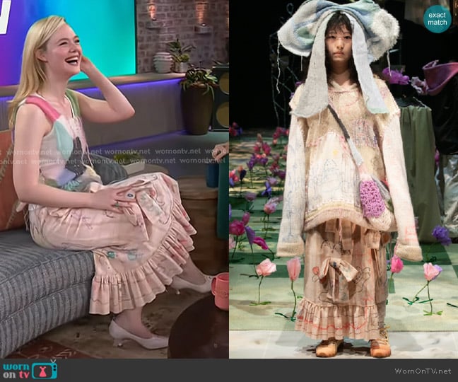 Yusho Kobayashi Fall Winter Collection 2026 worn by Elle Fanning on The Kelly Clarkson Show