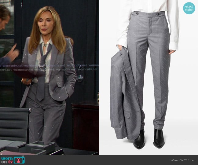 Kate’s grey embellished pants on Days of our Lives