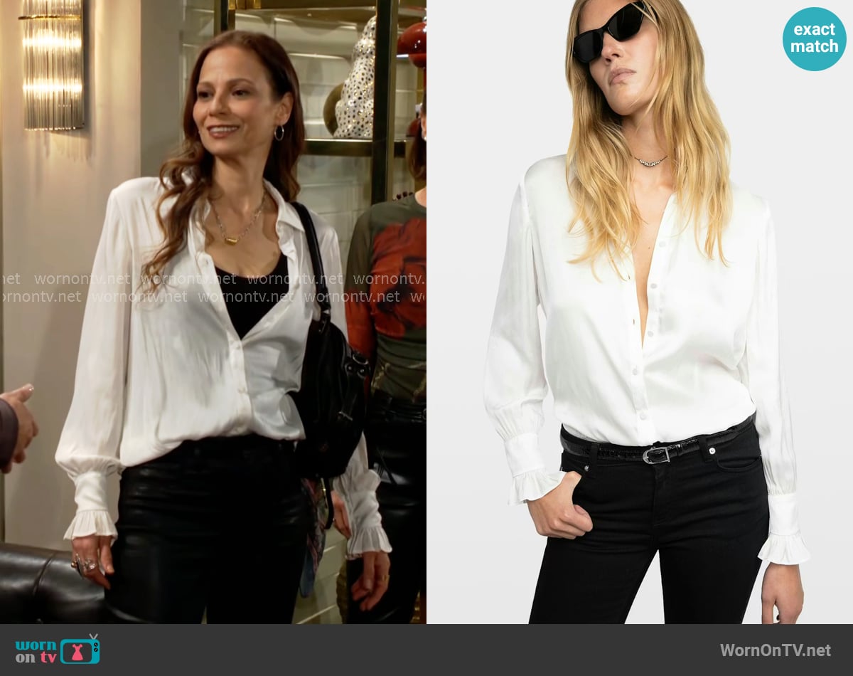 Zadig & Voltaire Thely Shirt worn by Sienna Bacall (Tamara Braun) on The Young and the Restless