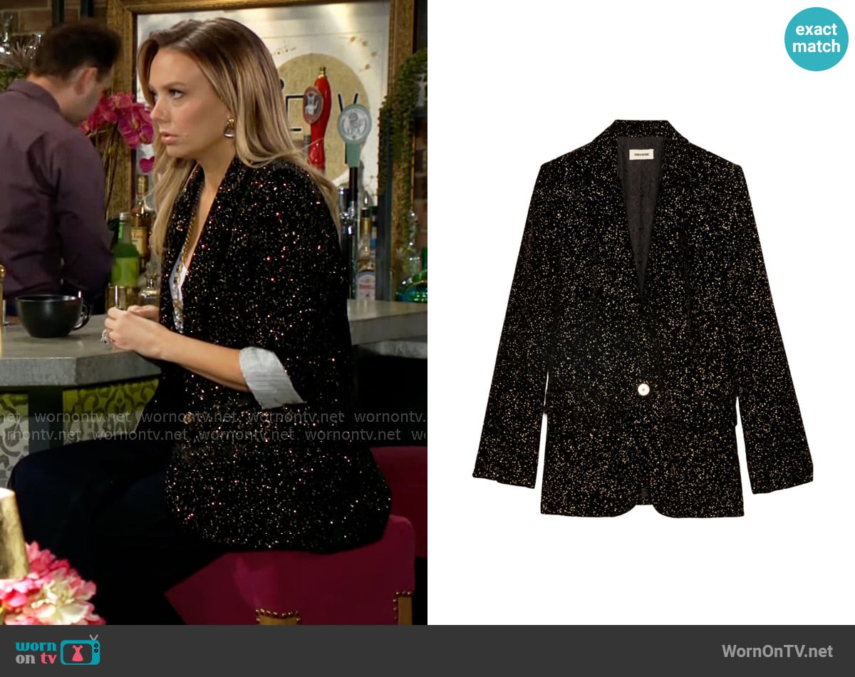 Abby’s sparkly blazer on The Young and the Restless