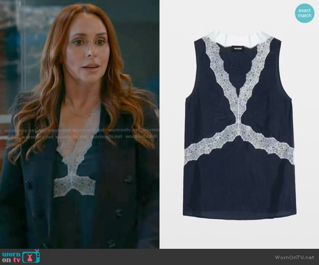 Zadig&Voltaire Tasao Silk Camisole worn by Maddie Kendall (Jennifer Love Hewitt) on 9-1-1