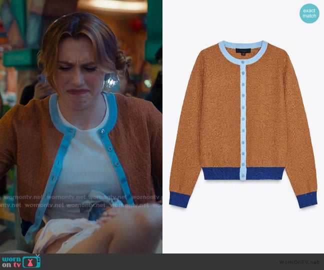 Zara Colorblock Cardigan worn by Madison (Jocelyn Shelfo) on XO Kitty