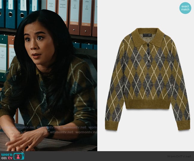 Zara Diamond Knit Jumper worn by Sarah Franklin (Leah Lewis) on Matlock