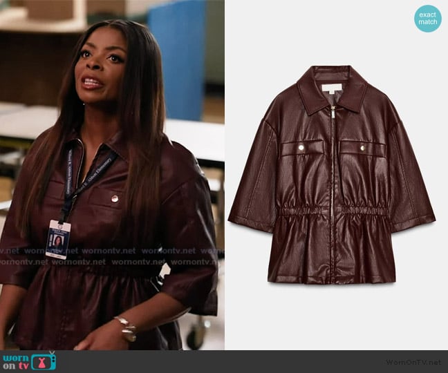 Zara Faux Leather Blazer worn by Ava Coleman (Janelle James) on Abbott Elementary