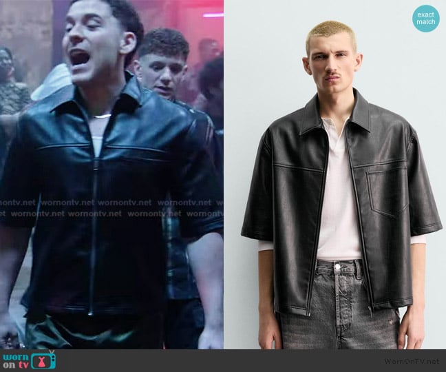 Zara Faux Leather Jacket worn by Caleb (Tyler Perez) on Abbott Elementary