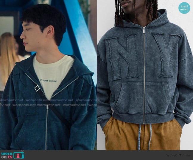 Zara NY Embroidered Hoodie worn by Jin (Joshua Lee) on XO Kitty